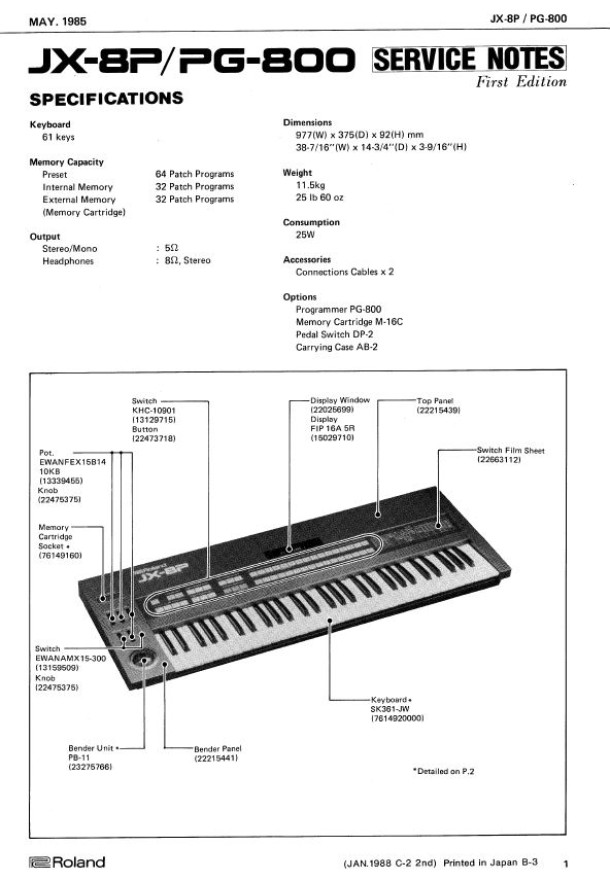 JX-8P, PG-800